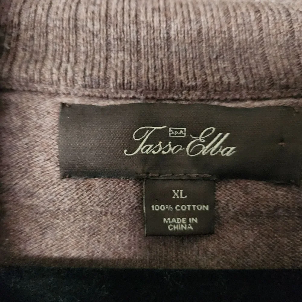 Tassle Elba Mens Long Sleeve Button and Zip Neck Sweater Shirt Size XL